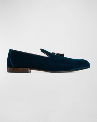 Tom Ford Mens Nicolas Velvet Tassel Loafers