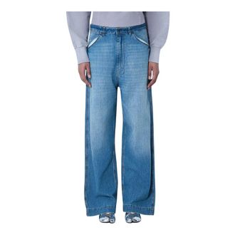 Maison Margiela Wide Jeans, female, Blue, Size: 2XS Wide-Leg Denim Jeans