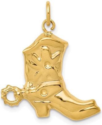 Diamond2Deal 14k Yellow Gold Boot Charm Pendant