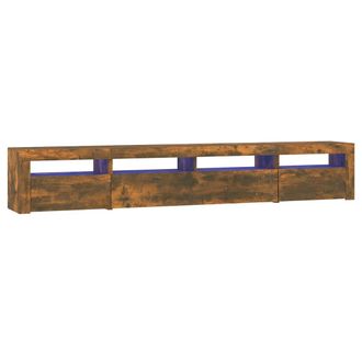 vidaXL Mueble De Tv Con Luces Led Color Roble Ahumado 240x35x40 Cm Vidaxl