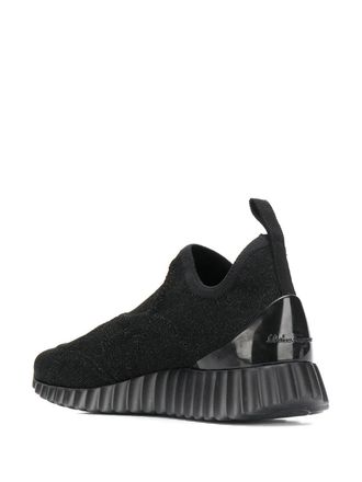 Ferragamo Wave Sole Knit Sneaker - Black