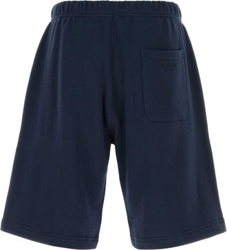 Kenzo Mens Navy Blue Cotton Bermuda Shorts Navyblue Exterior