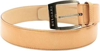 Bulgari Pre-owned Belts, male, Beige, Size: ONE SIZE Pre-owned Leather Belt