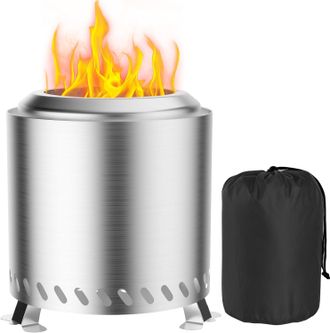 OEM Brasero De Jard&iacute;n Para Exteriores, Sin Humo, De Acero Inoxidable, 18x18x25 Cm, Mini Brasero Con Soporte Y Bolsa De Almacenamiento, Ideal Para Balc&oacute;n, 
