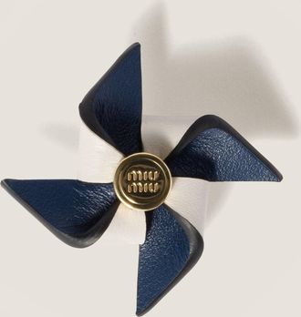 Miu Miu Leather pinwheel brooch