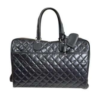 Chanel Vintage, unisex, Zwart, ONE Size, Leer, Pre-owned Leren Weekendtas