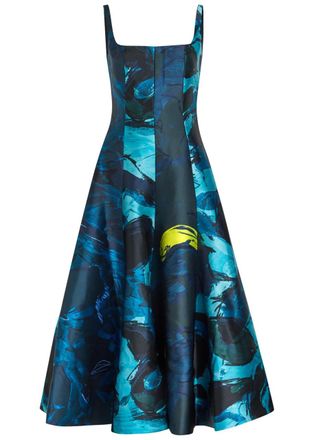Roksanda Ilincic Zelia Printed Satin-twill Midi Dress - Multicoloured - 12 (UK12 / M)
