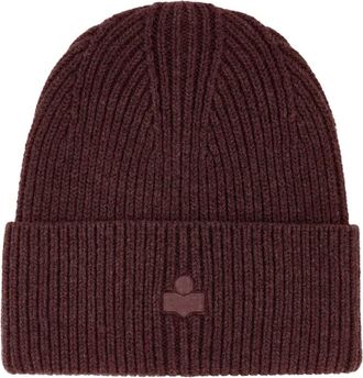 Isabel Marant Mayers Ribbed Beanie - Dames - Hoeden - Rood - ONE Size - Katoen - Accessoires