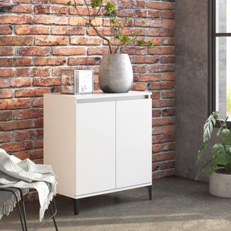 vidaXL Aparador De Madera Contrachapada Blanco 60x35x70 Cm Vidaxl