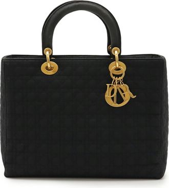 Dior Black Nylon Leather Handbag Tote Bag (Pre-Owned)