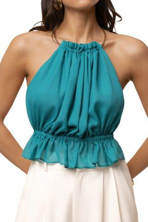 JLUXLABEL Moonlit Coast Halter Top in Aqua at Nordstrom, Size Medium