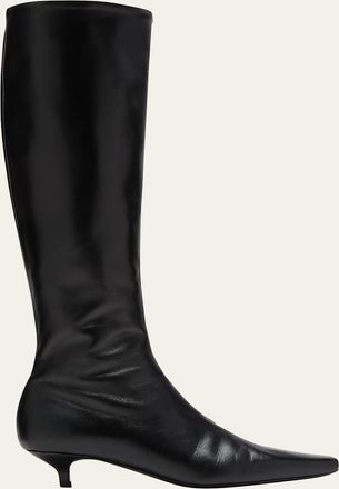 Toteme Slim Mixed Leather Knee Boots