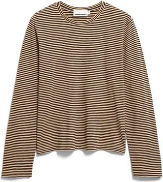 Armedangels Slub Jersey Stripe Longsleeve Longsleeve f&uuml;r Damen | braun/beige