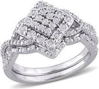 Delmar Diamond Engagement Ring Set - 0.27ctw in Silver at Nordstrom Rack, Size 6