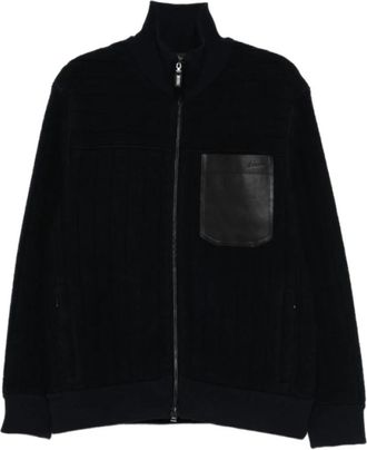 Brioni Jacket met borstzak - Heren - Vesten - Blauw - M - Leer - Truien & Vesten