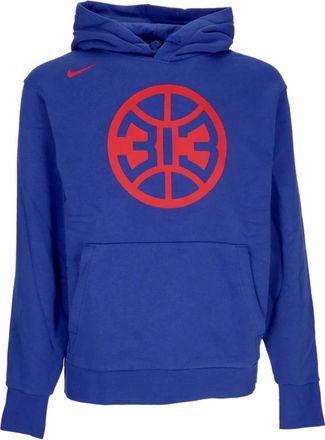 Nike Detroit Pistons Fleece Hoodie - Heren - Sportshirts - Blauw - S - Katoen - Fitness