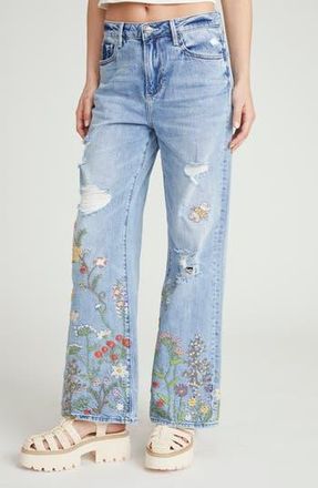 Free People Marlena Distressed Wide Leg Jeans in Light Wash at Nordstrom Rack, Size 31