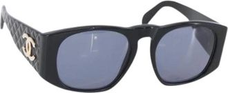 Chanel Pre-owned Plastic Zonnebril - Dames - Vintage Accessoires - Zwart - ONE Size - Vintage