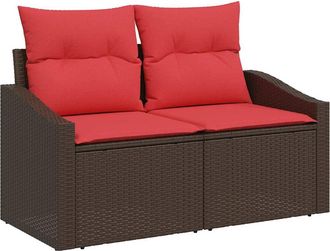 vidaXL Sof&aacute; De Jard&iacute;n Marr&oacute;n 123 X 62 X 69cm Rat&aacute;n Sint&eacute;tico Vidaxl