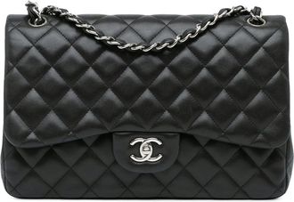 Chanel Hobo Bags - 2011 Jumbo Classic Lambskin Double Flap - Gr. unisize - in Schwarz - für Damen