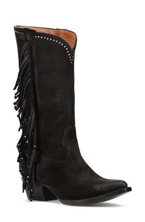 Frye Sacha Fringe Knee High Boot in Black at Nordstrom Rack, Size 9