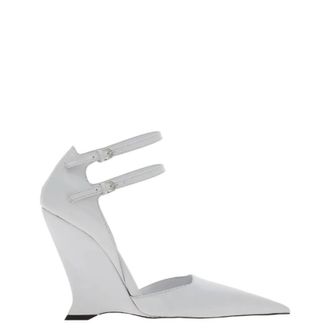 Ferragamo Vidya Wedge Heel Leather Pumps, Size 8 C