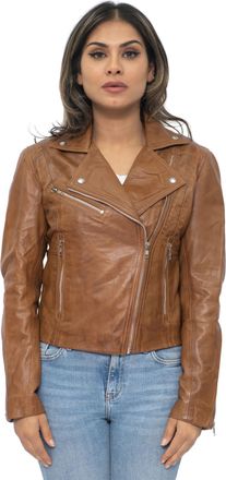 Infinity Leather Womens Leather Biker Jacket-Zanzibar