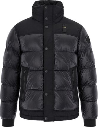 Blauer Black Glossy Quilted Short Down Jacket