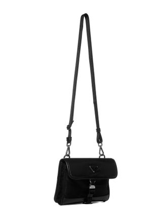Prada Mens Phone Holder Black Re-Nylon Saffiano Leather Calf Wallets & Cardholders
