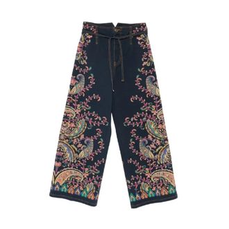 Etro Etro, Wide Trousers, female, Multicolor, Size: W27 Paisley-print Jeans