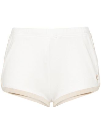 Courrèges logo-patch cotton shorts - White