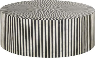 Maisons du monde Mesa de centro redonda negra y blanca D. 100