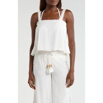 Elan Cover-Up Tank in White at Nordstrom, Size X-Large