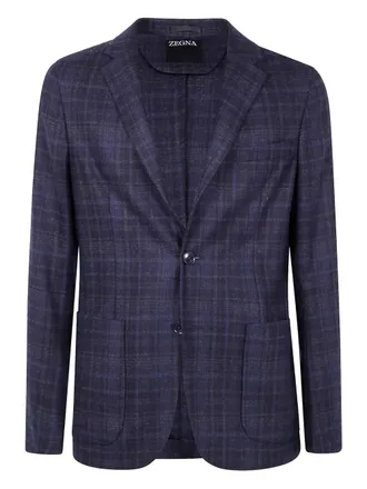 Ermenegildo Zegna checked wool blazer - men - Wool - 50 - Black