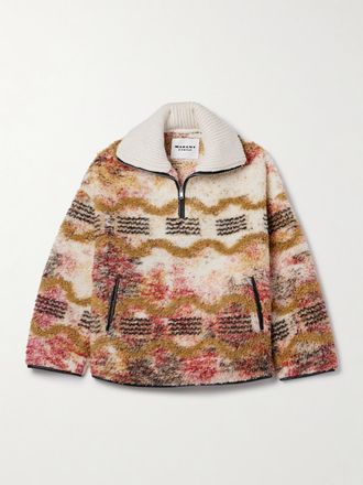 Isabel Marant Felpa In Pile Stampato Con Mezza Zip Marner - Multicolore
