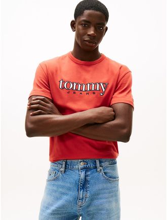 Tommy Hilfiger Mens Tommy Jeans Embroidered Logo T-Shirt - Red - XXL