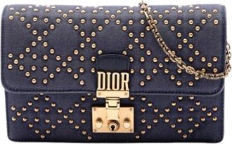 Dior Pre-owned Addict Wallet on Chain - Dames - Vintage Schoudertas - Blauw - ONE Size - Denim - Vintage
