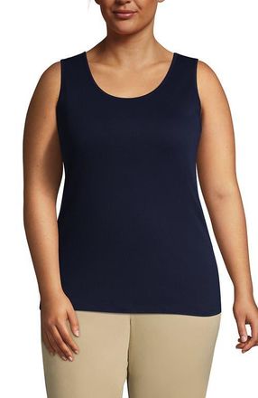 Lands End Cotton Tank Top in Radiant Navy at Nordstrom, Size 3X