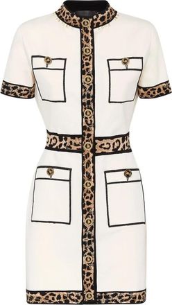 Philipp Plein Knit Dress Leopard - Dames - Kleedjes - Beige - S - Kleedjes