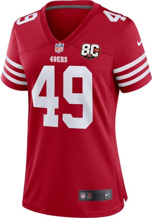 Nike The Faithful San Francisco 49ers 80th Anniversary Nike Womens NFL Game Jersey in Red | 67NWSAGH9B-V31