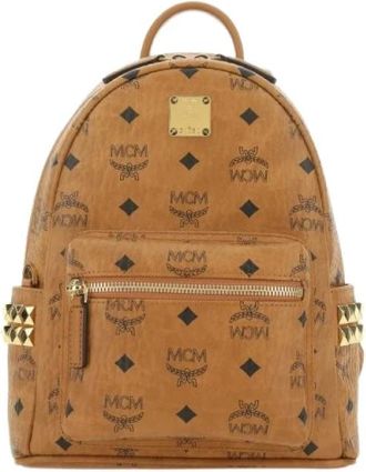 MCM Stark Side Studs Rugzak - Dames - Rugzakken - Bruin - ONE Size - Katoen - Tassen