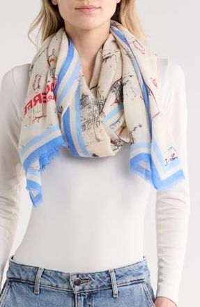 Calvin Klein Abstract Floral Scarf in Indigo at Nordstrom Rack