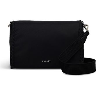 Radley London Halley Row Medium Flapover Crossbody Bag in Black at Nordstrom