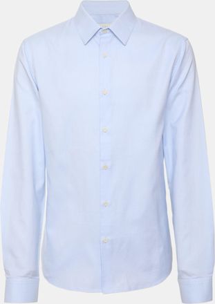 Sandro Blue Cotton Classic Fit Long Sleeve Shirt
