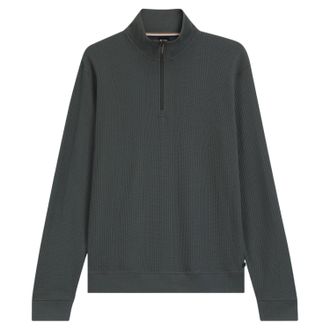 HUGO BOSS Trui met kwart rits voor heren (Groen)