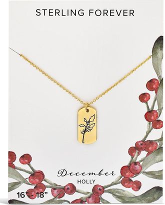 Sterling Forever Birth Flower Pendant