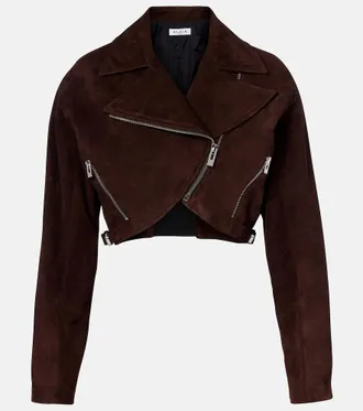 Alaia Cropped suede biker jacket
