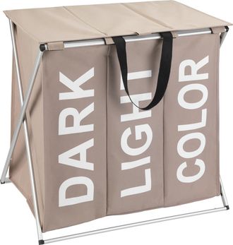 WENKO Modelo Triple Plegable Beige Cesta Para Ropa