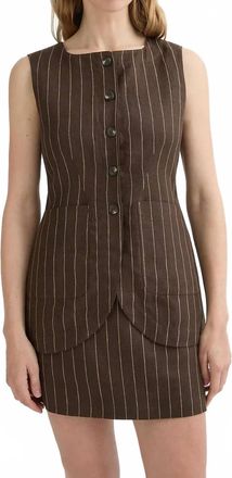 Poss&eacute; Emma Vest With Mottled Buttons In Chocolate