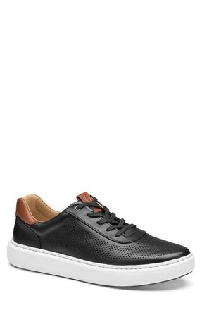 Johnston & Murphy Anders Perforated Sneaker in Black Full Grain at Nordstrom, Size 10.5
